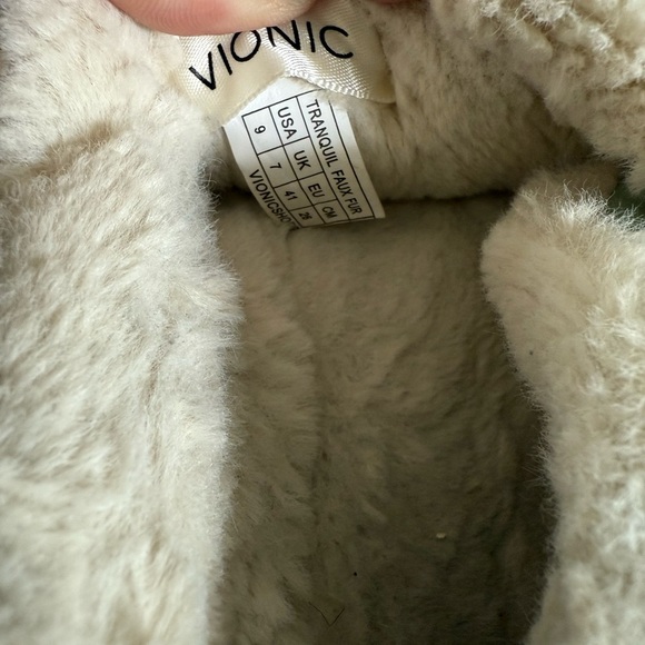 Vionic Tranquil Faux Fur Loafer Slippers support cozy slip on frosty spruce - Picture 5 of 5